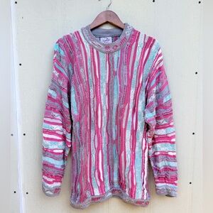 Rare Vintage 80s COOGI CUGGI Australia 3D Knit Multicolor Sweater Size L Adult